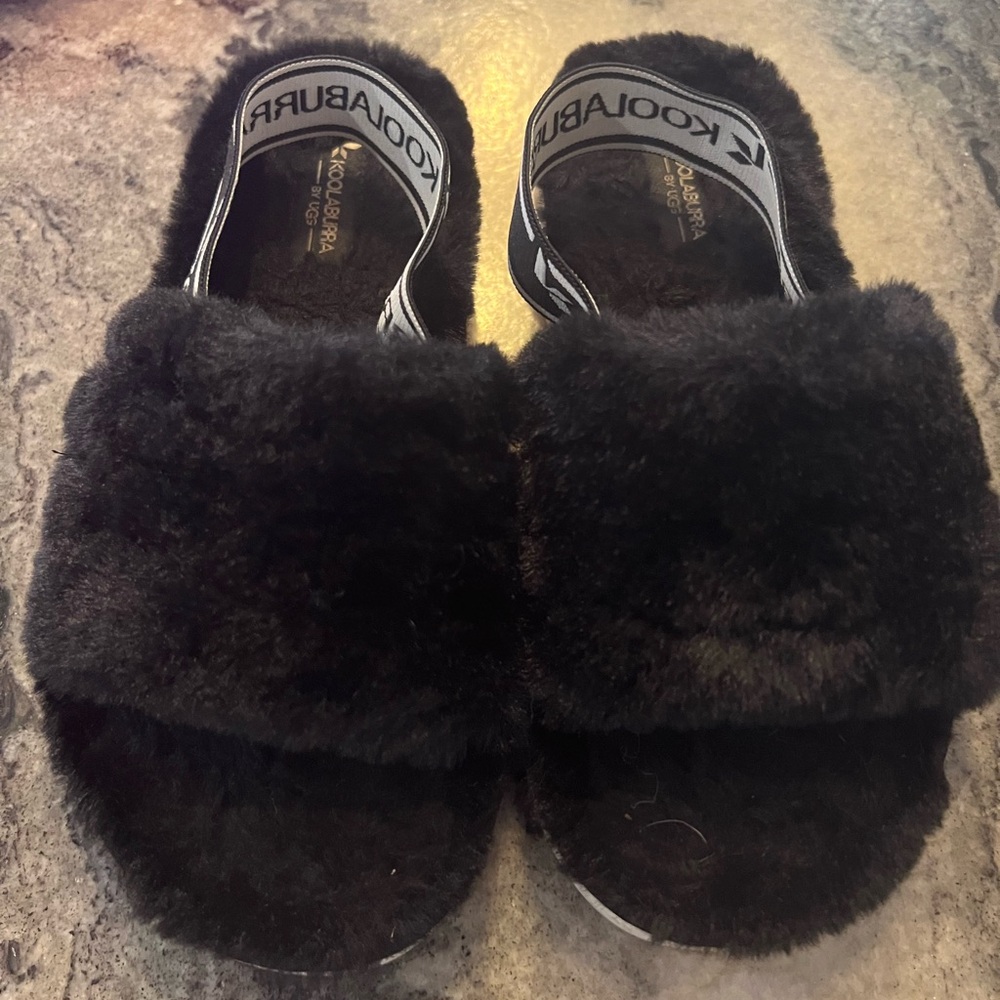 Koolaburra Plush Black Slides
